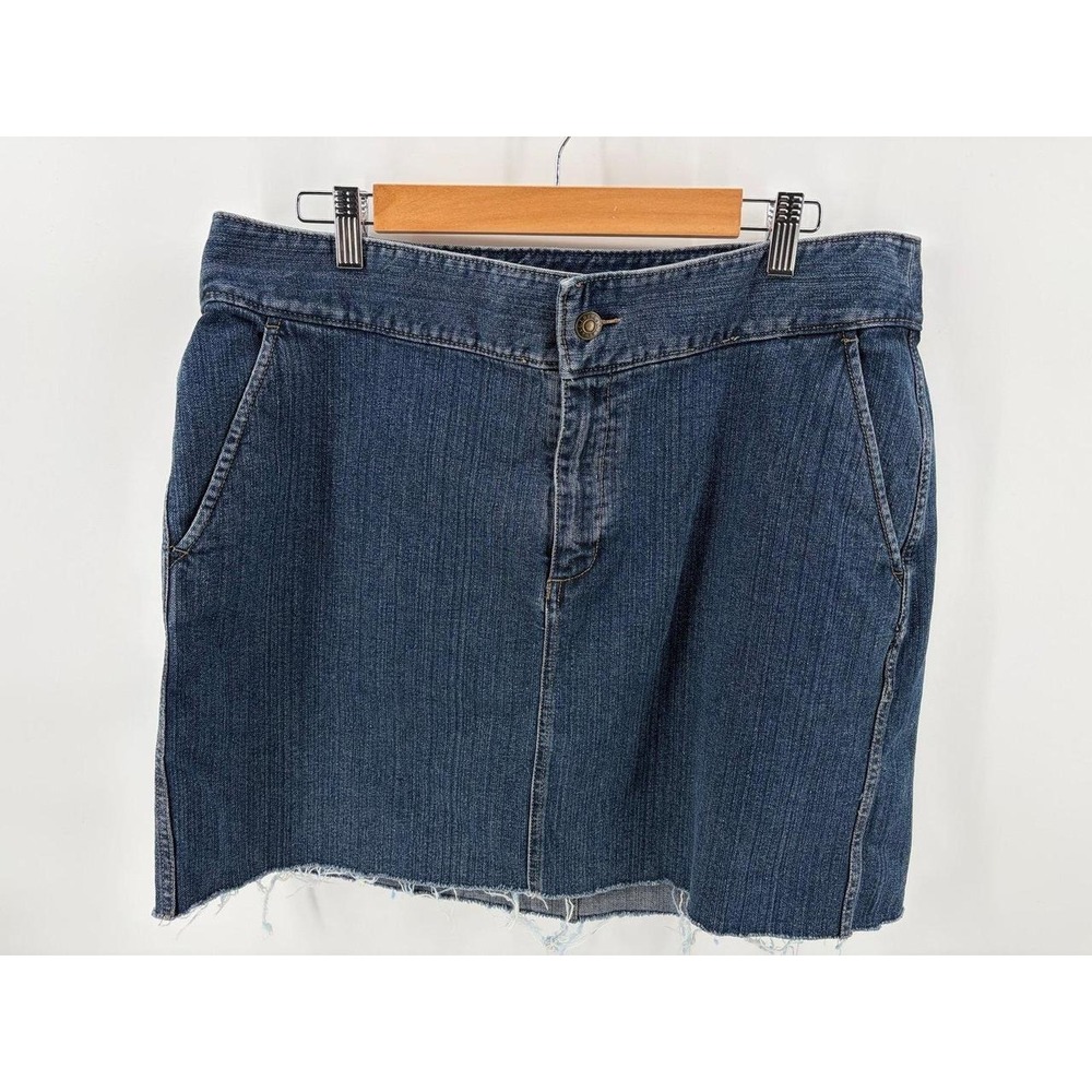 Christopher & Banks Denim Skirt, Stretch, Raw Edge Hem, Women's Size 16W